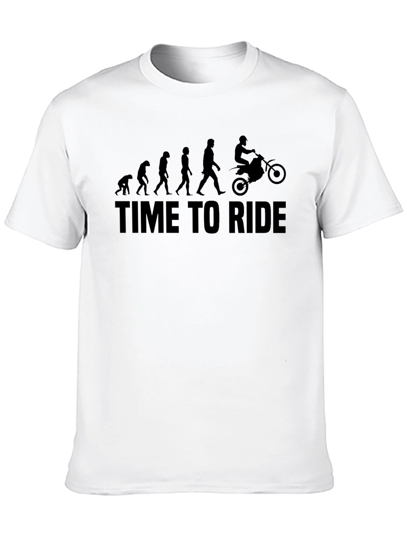 Camiseta Negra Time To Ride Evolución Motociclismo