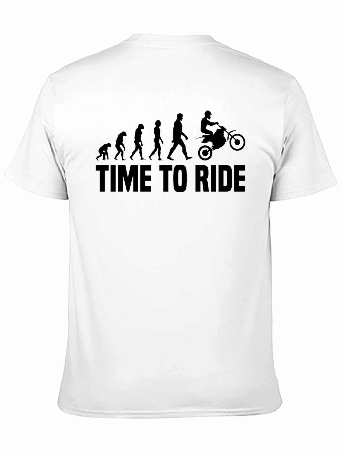 Camiseta Negra Time To Ride Evolución Motociclismo