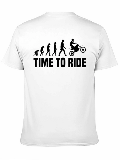 Camiseta Negra Time To Ride Evolución Motociclismo