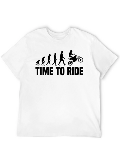 Camiseta Negra Time To Ride Evolución Motociclismo