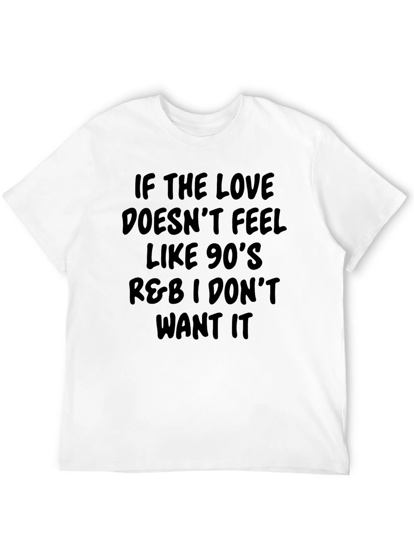 Camiseta Negra con Mensaje R&B de los 90