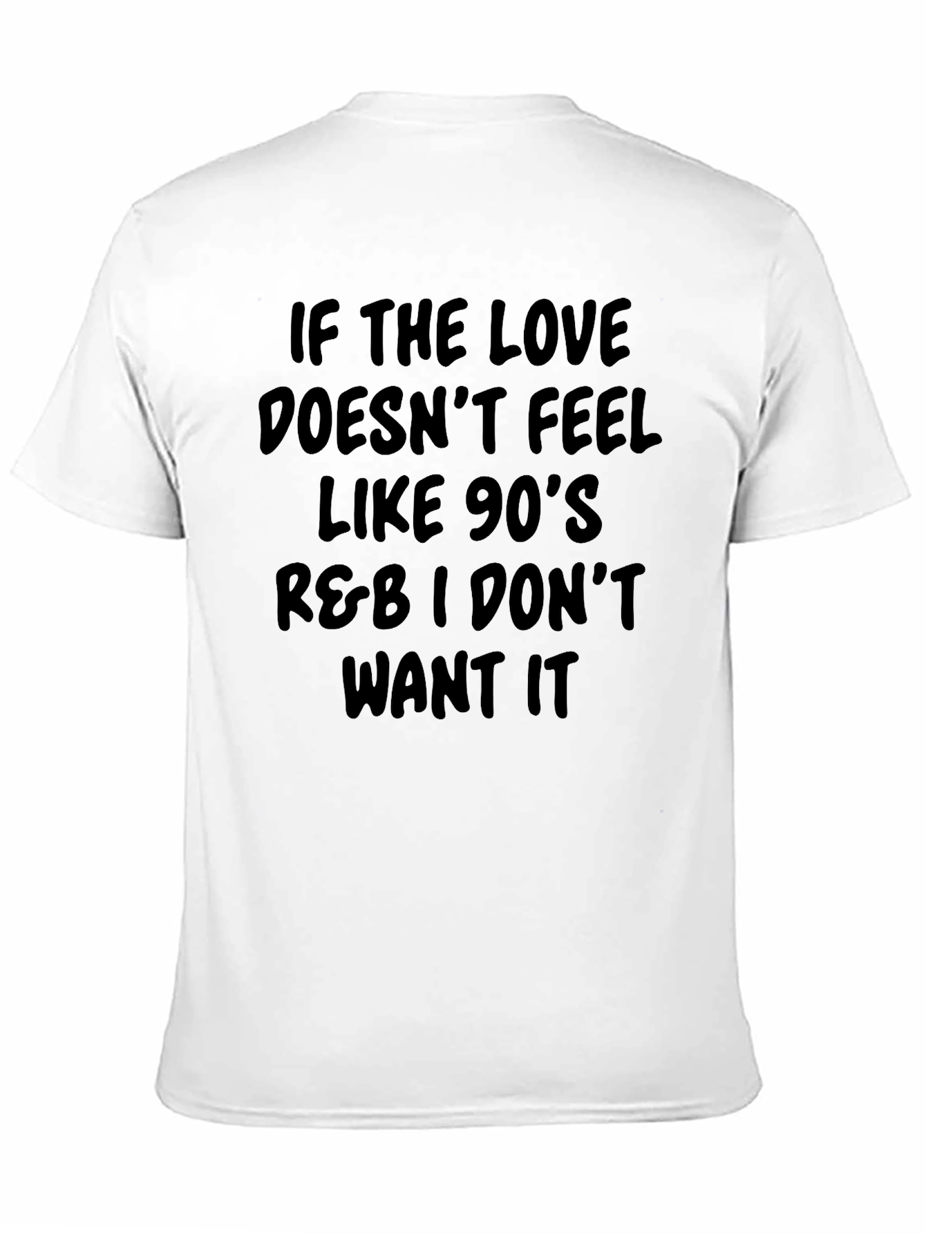 Camiseta Negra con Mensaje R&B de los 90
