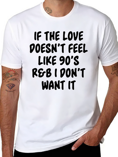 Camiseta Negra con Mensaje R&B de los 90
