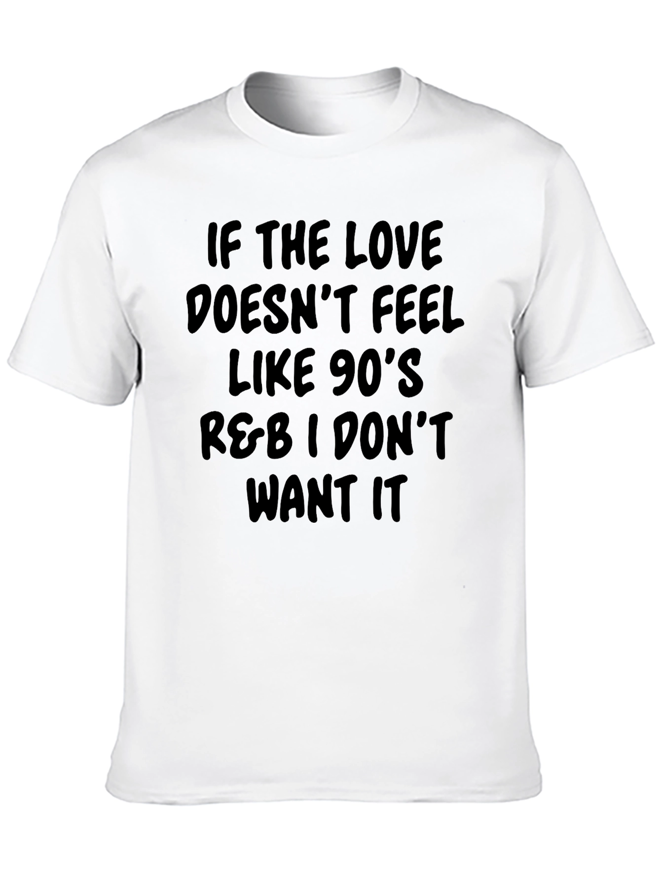 Camiseta Negra con Mensaje R&B de los 90