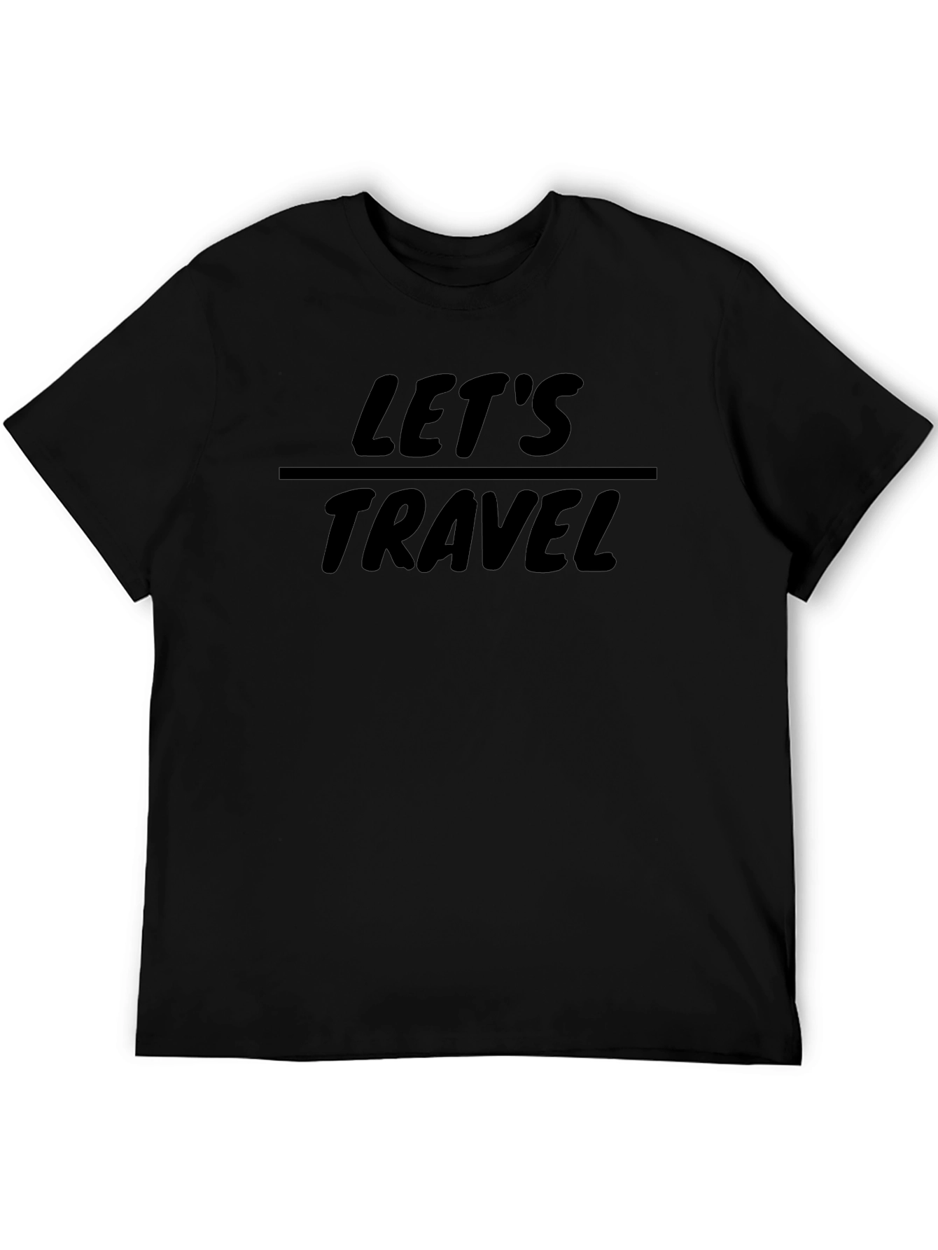 Camiseta Negra Lets Travel para Aventura