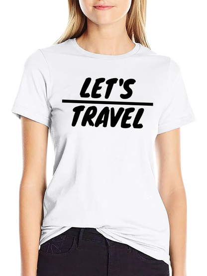 Camiseta Negra Lets Travel para Aventura