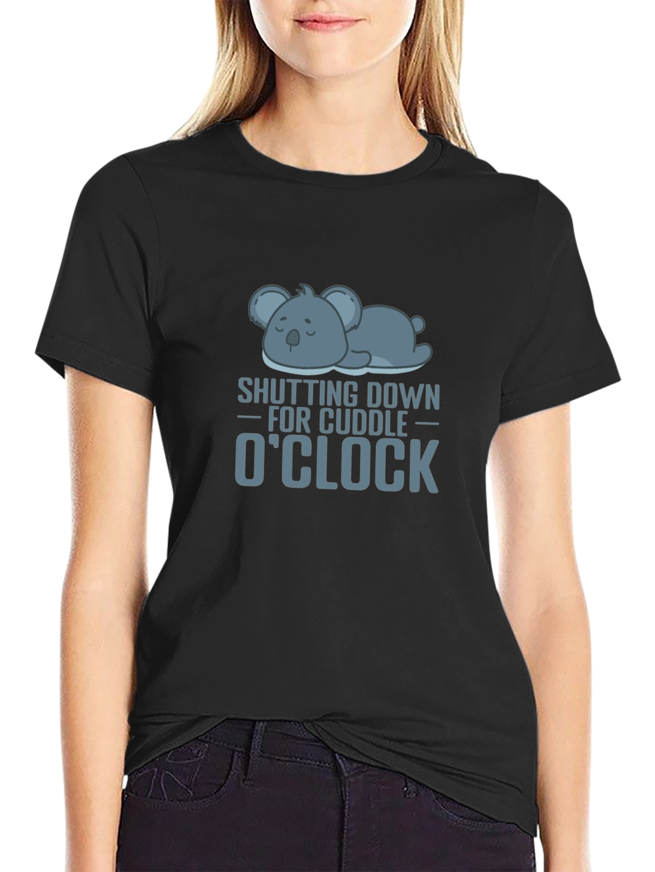 Camiseta Negra con Koala Cuddle OClock