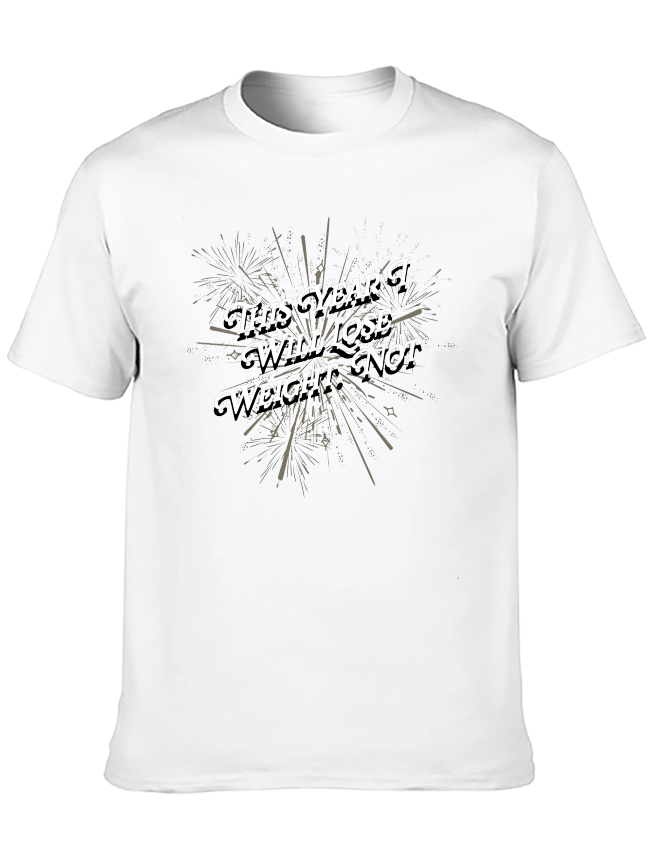 Camiseta Negra Humorística: ¡Este Año No Adelgazo!