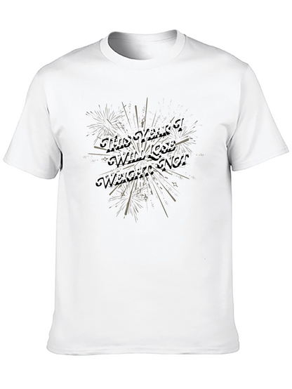 Camiseta Negra Humorística: ¡Este Año No Adelgazo!