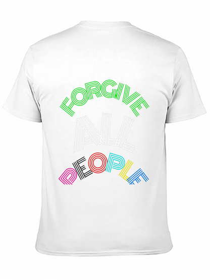 Camiseta Negra con Diseño Gráfico Perdona a Todos