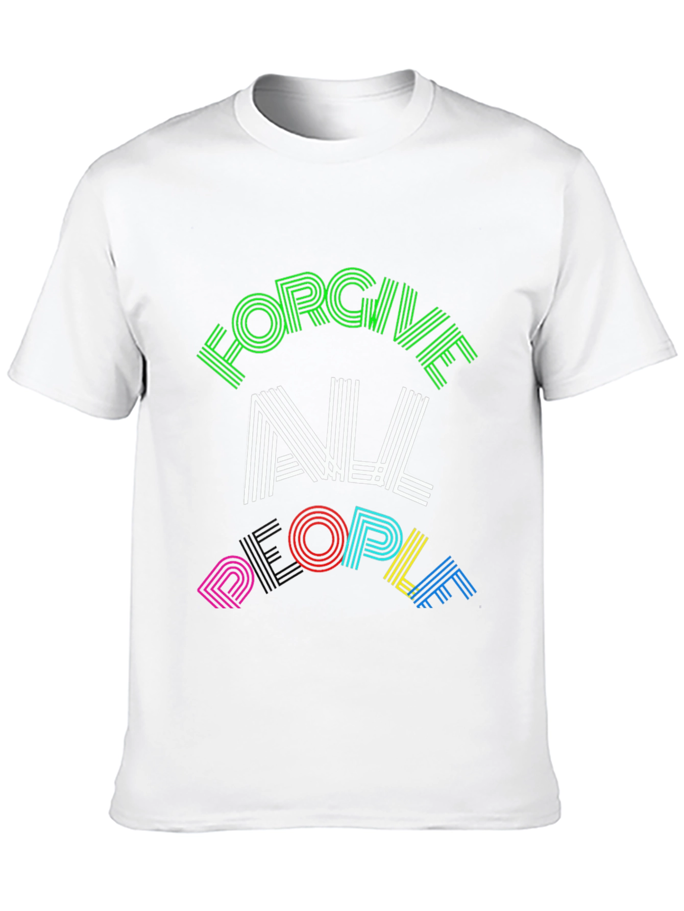 Camiseta Negra con Diseño Gráfico Perdona a Todos