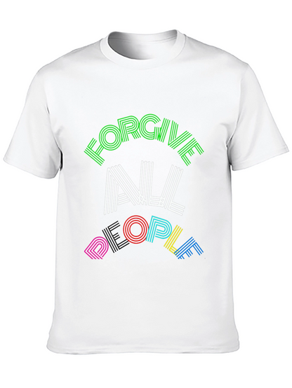 Camiseta Negra con Diseño Gráfico Perdona a Todos