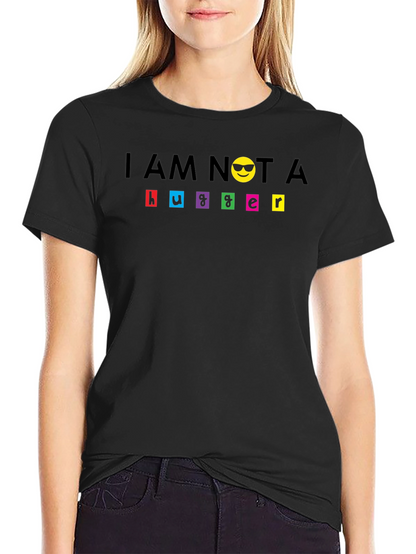 Camiseta Negra No Soy Abrazador con Emoji