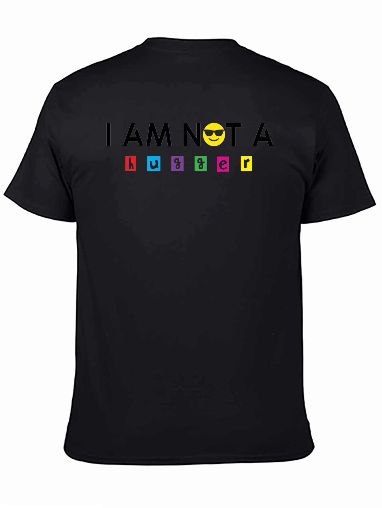 Camiseta Negra No Soy Abrazador con Emoji