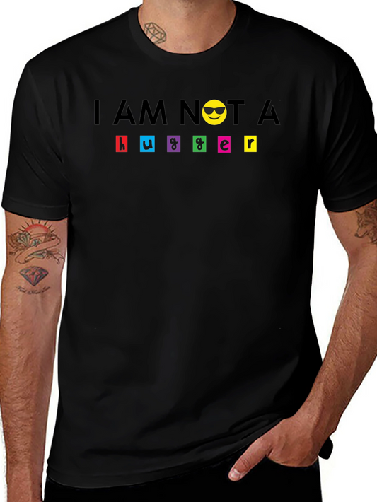 Camiseta Negra No Soy Abrazador con Emoji