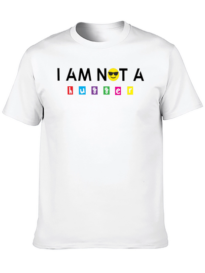 Camiseta Negra No Soy Abrazador con Emoji