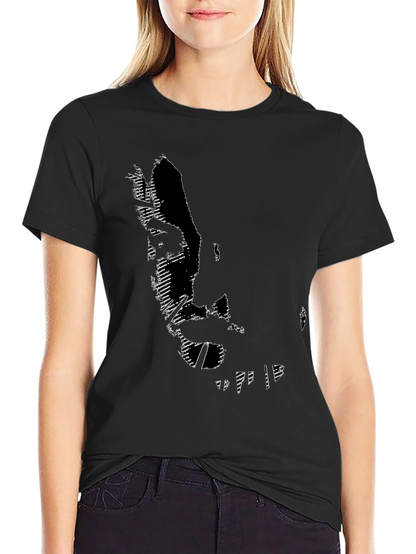 Camiseta Negra Hombre con Diseño Abstracto Moderno