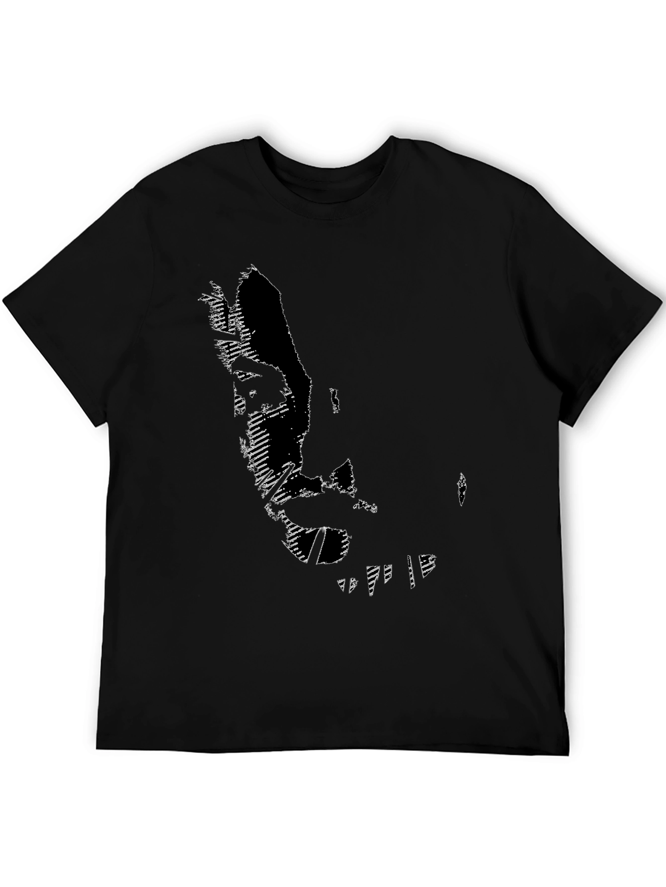 Camiseta Negra Hombre con Diseño Abstracto Moderno