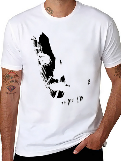 Camiseta Negra Hombre con Diseño Abstracto Moderno