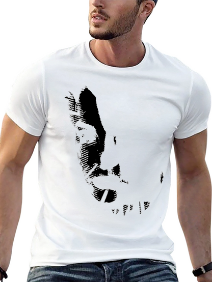 Camiseta Negra Hombre con Diseño Abstracto Moderno