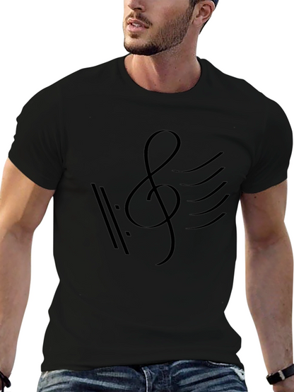 Camiseta Negra con Diseño Musical