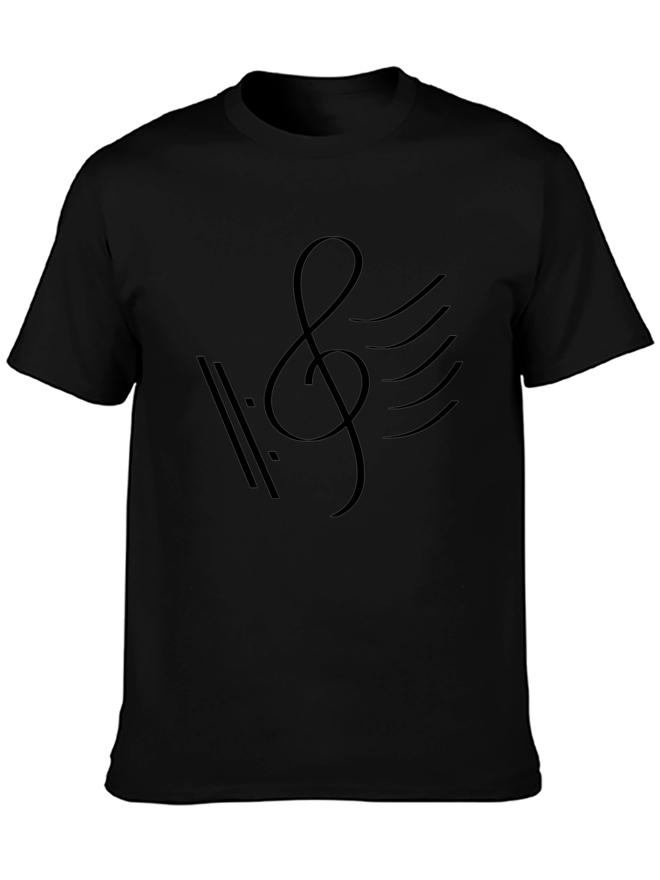Camiseta Negra con Diseño Musical