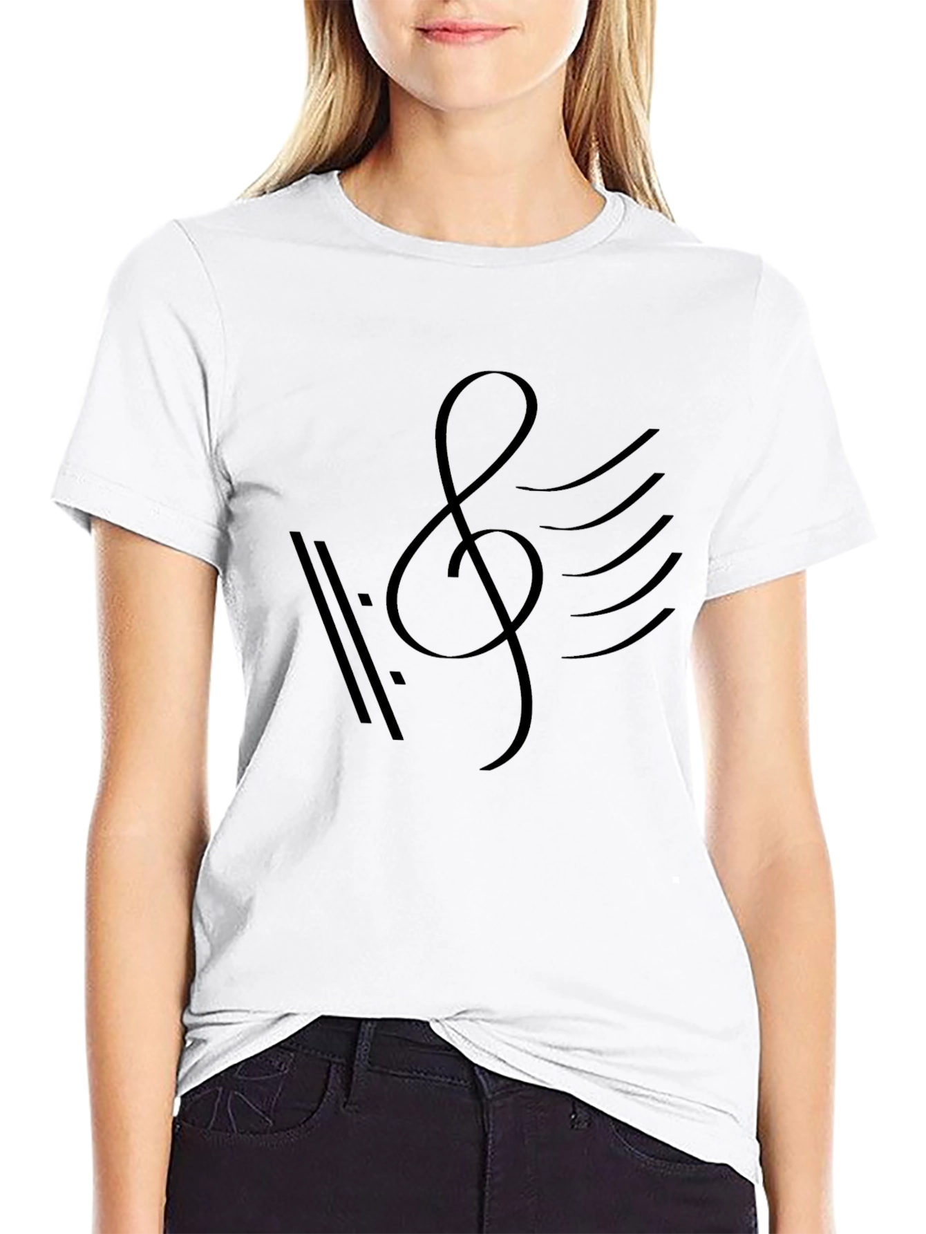 Camiseta Negra con Diseño Musical