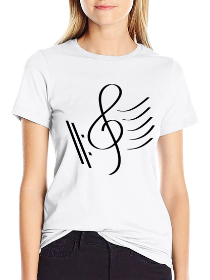 Camiseta Negra con Diseño Musical