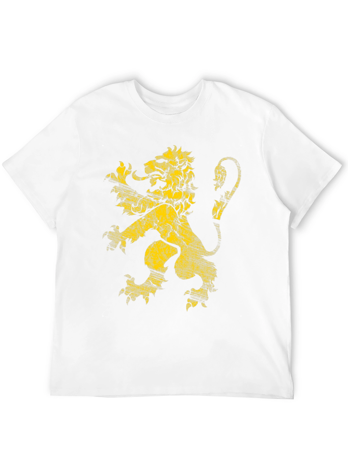 Camiseta Negra con León Dorado Grunge