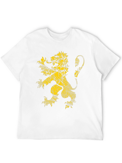 Camiseta Negra con León Dorado Grunge