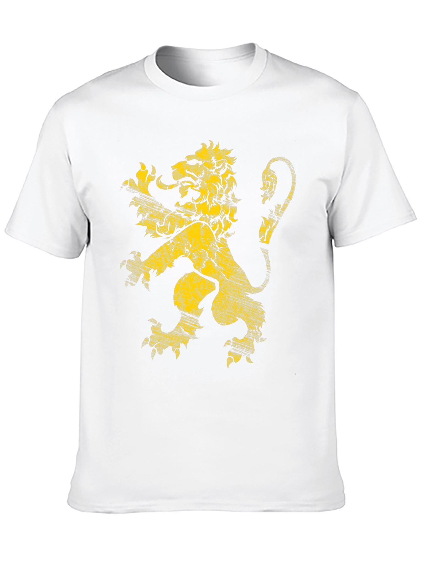 Camiseta Negra con León Dorado Grunge