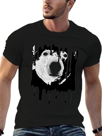 Camiseta Hombre Oso Polar Abstracto Diseño Moderno