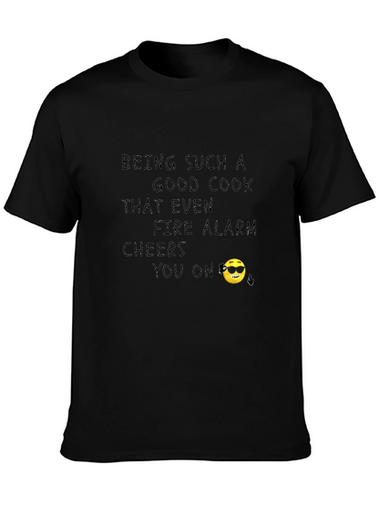 Camiseta Negra Cocinero Alarma Incendios