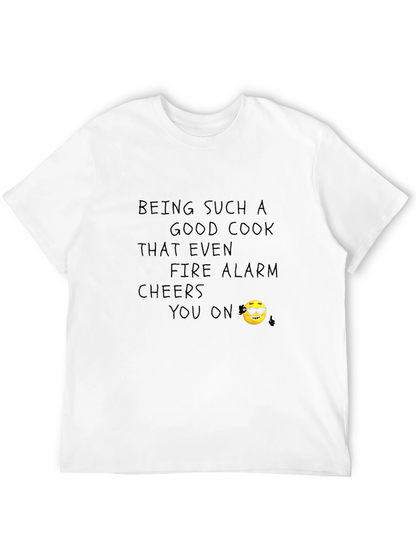 Camiseta Negra Cocinero Alarma Incendios