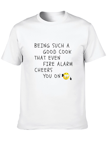 Camiseta Negra Cocinero Alarma Incendios