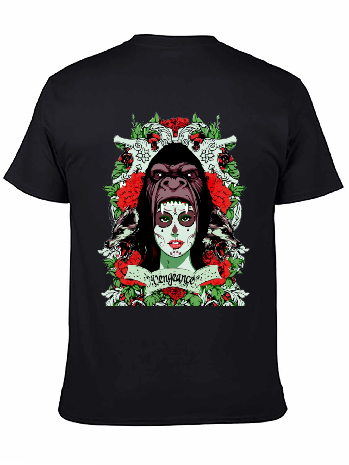 Camiseta Negra con Diseño Venganza