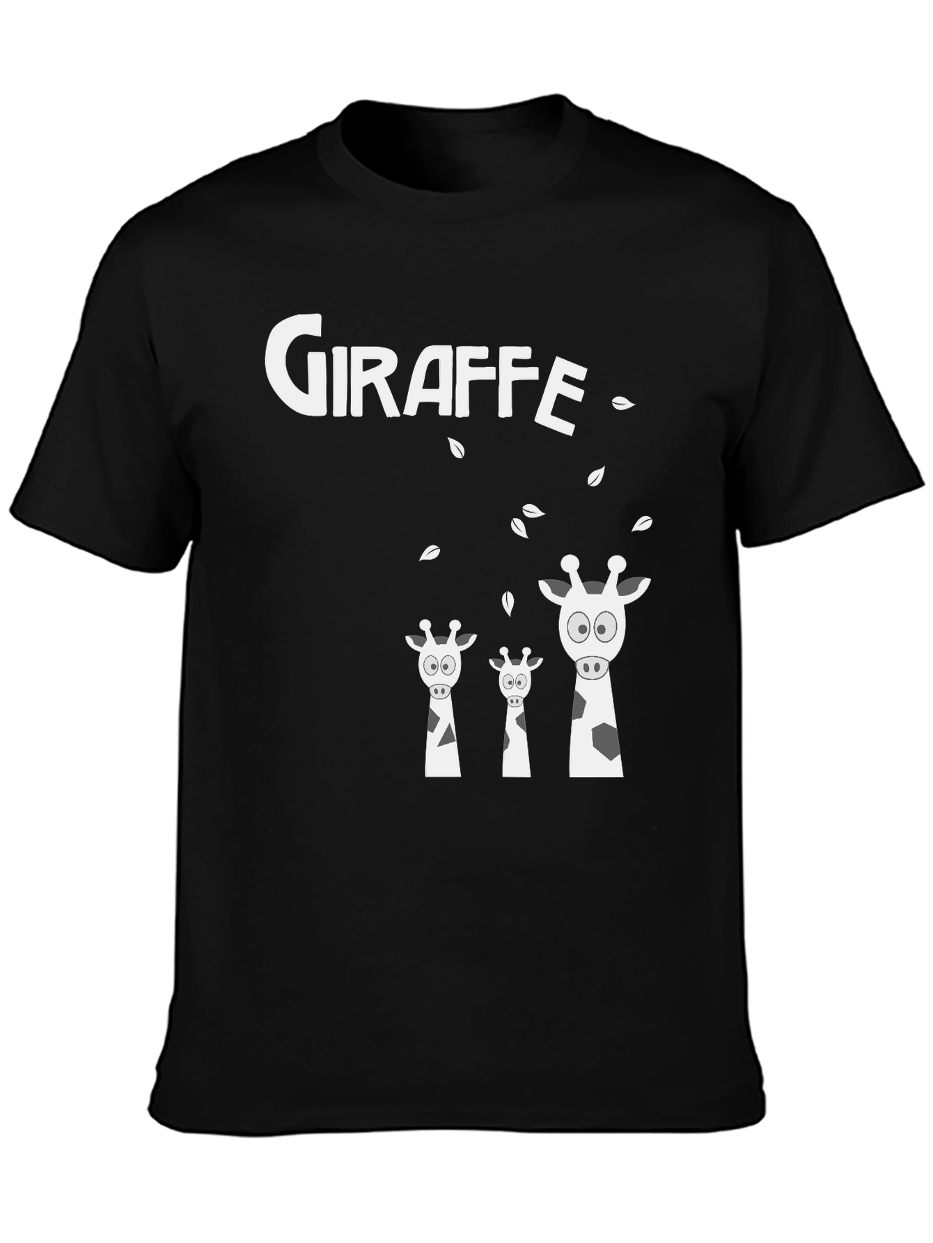 Camiseta Negra de Jirafas Divertida y Original
