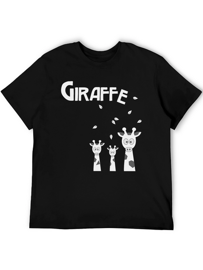 Camiseta Negra de Jirafas Divertida y Original