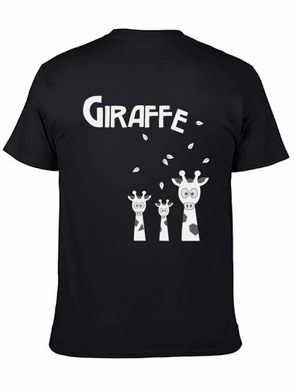 Camiseta Negra de Jirafas Divertida y Original