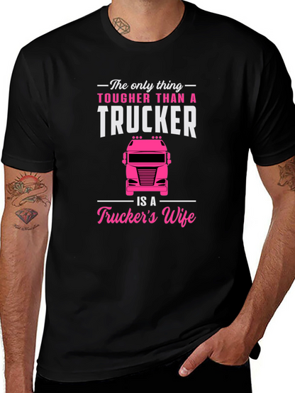 Camiseta Negra para Hombre - Truckers Wife