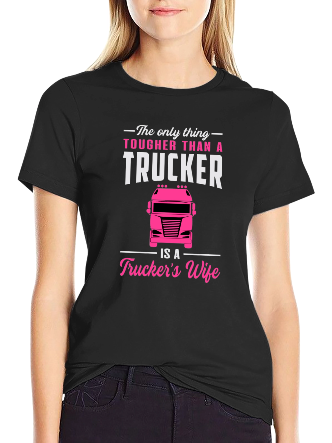 Camiseta Negra para Hombre - Truckers Wife
