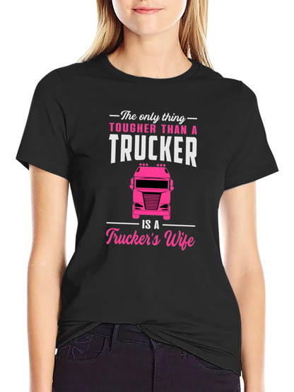 Camiseta Negra para Hombre - Truckers Wife