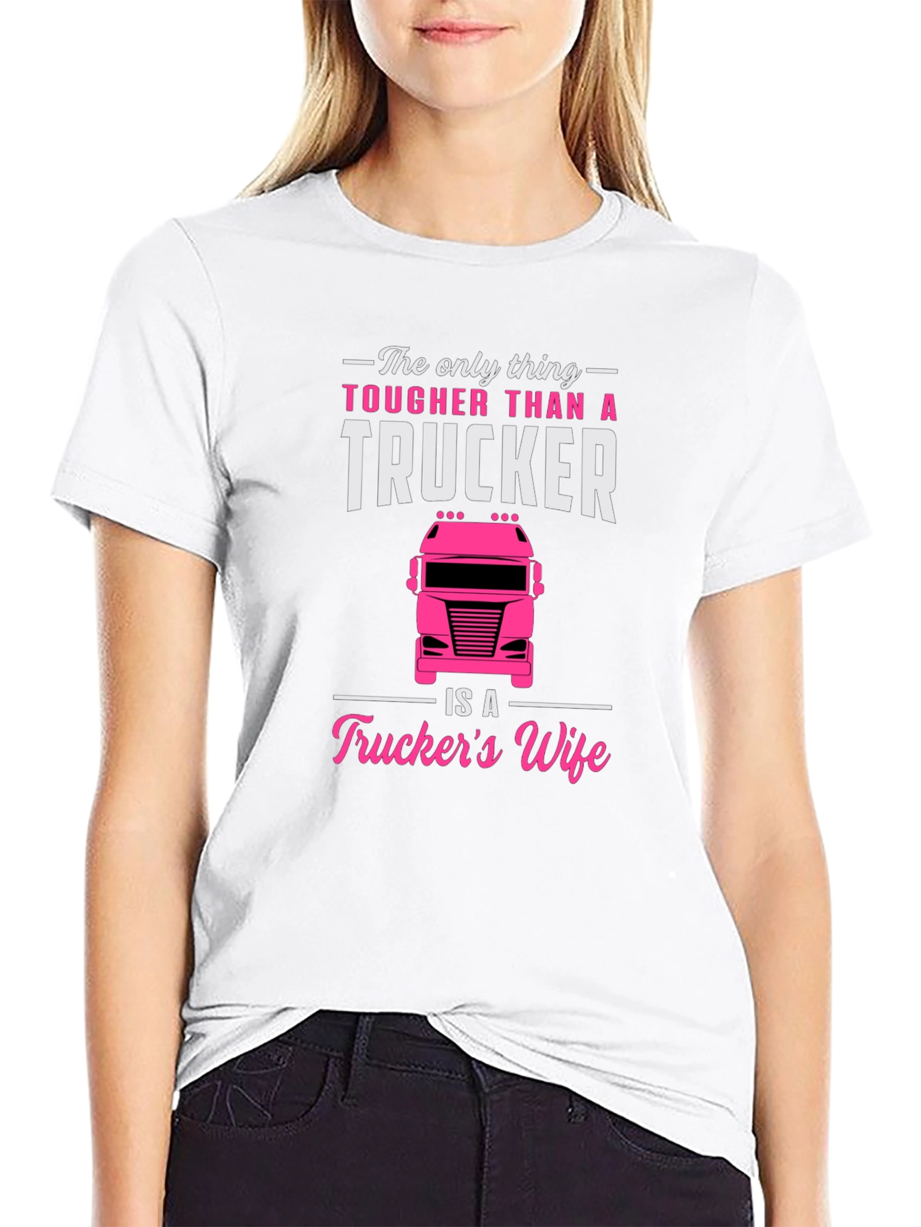 Camiseta Negra para Hombre - Truckers Wife