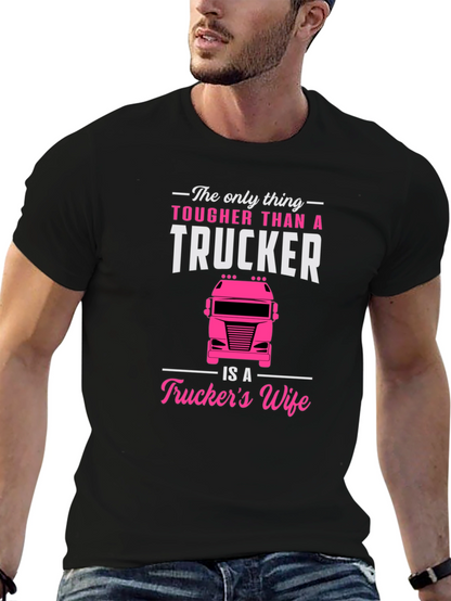 Camiseta Negra para Hombre - Truckers Wife