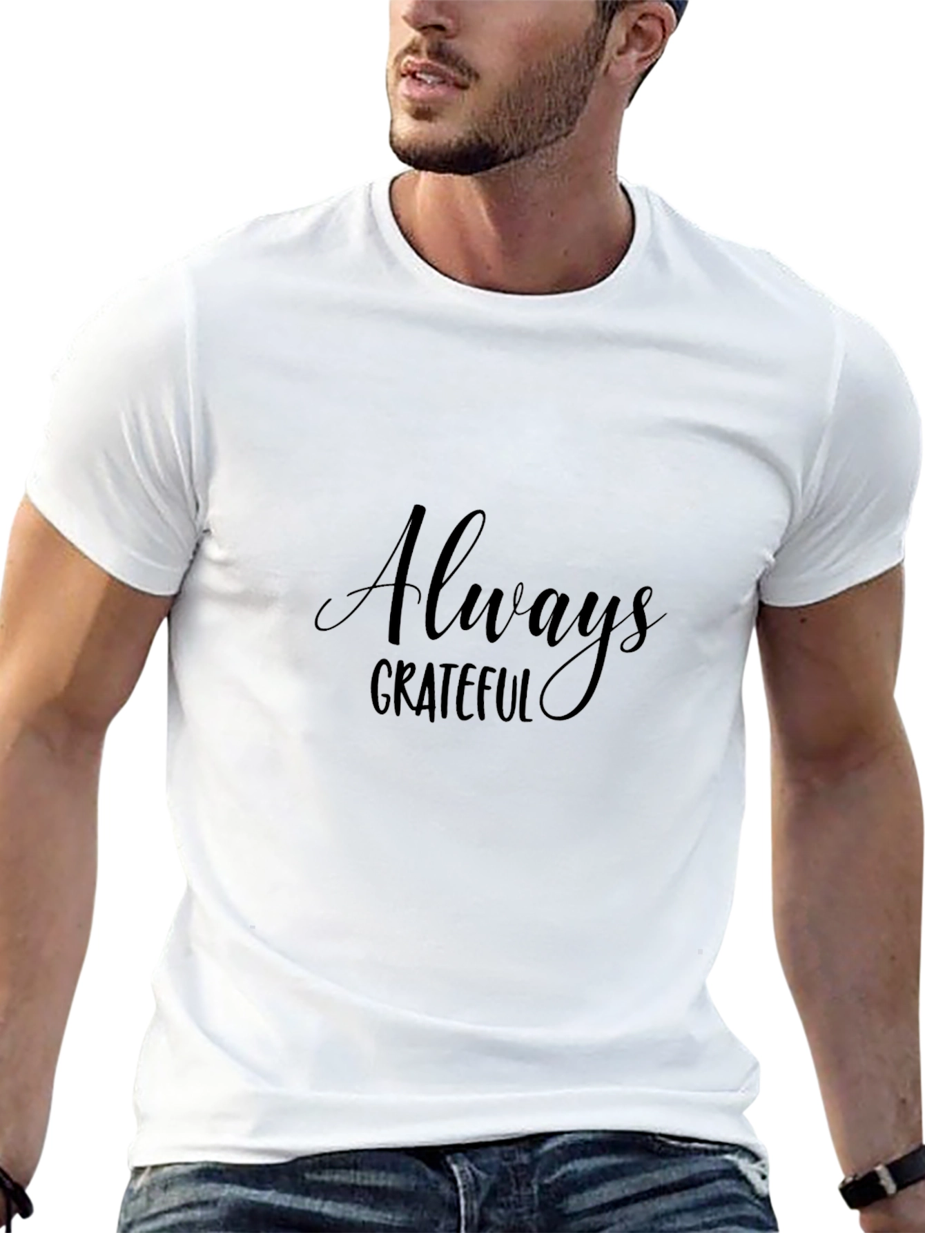 Camiseta Negra Hombre Always Grateful
