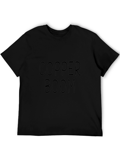 Camiseta Negra Copper Boom Casual Hombre