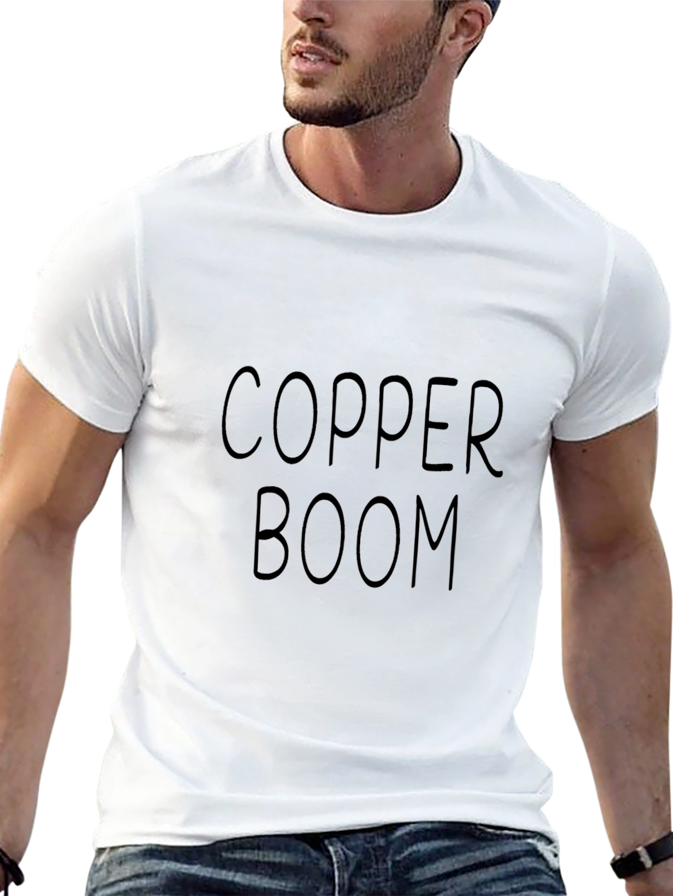 Camiseta Negra Copper Boom Casual Hombre