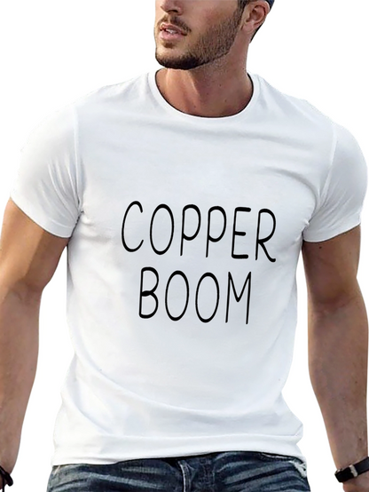 Camiseta Negra Copper Boom Casual Hombre