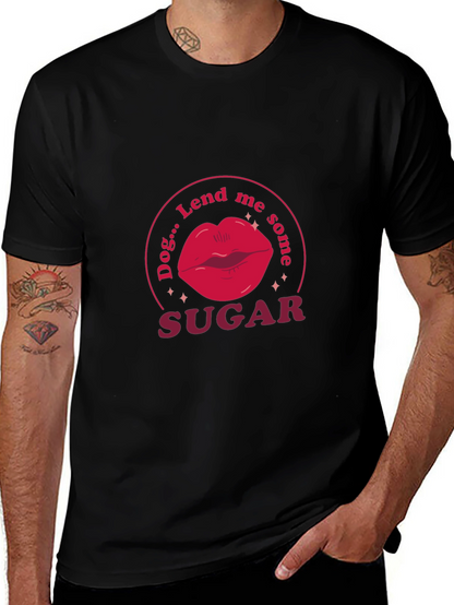 Camiseta Negra Dog...Lend me some SUGAR