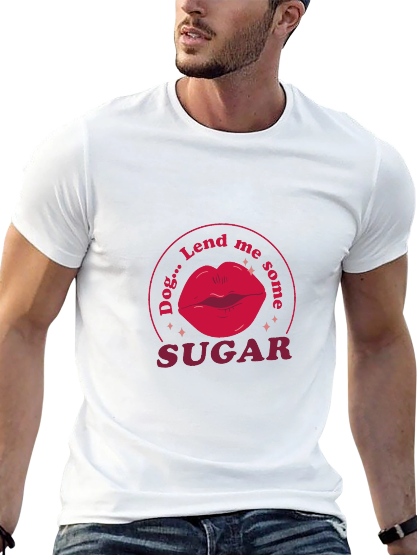 Camiseta Negra Dog...Lend me some SUGAR